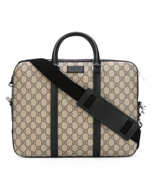 Gucci Black Gg Supreme Laptop Bag