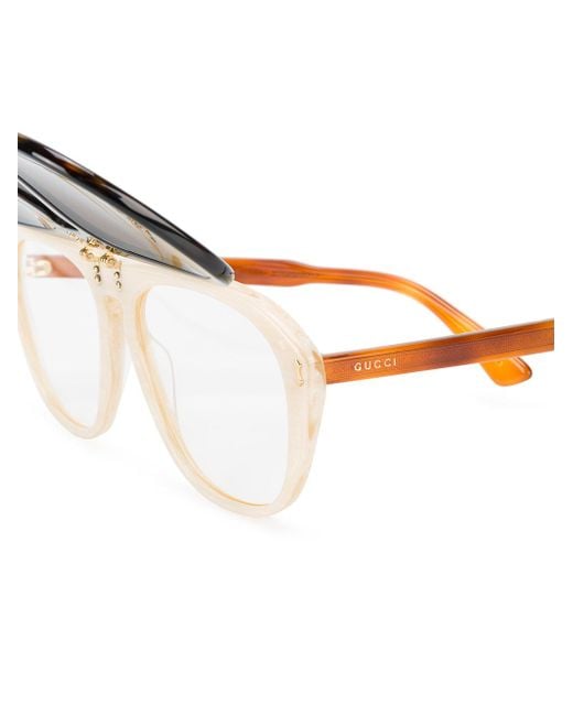 Gucci Flipup Sunglasses in Brown for Men Lyst