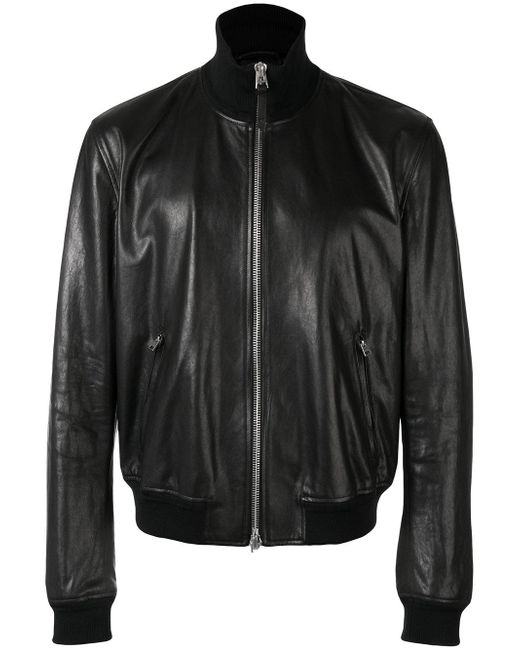 Tom ford Leather Bomber Jacket in Black for Men | Lyst