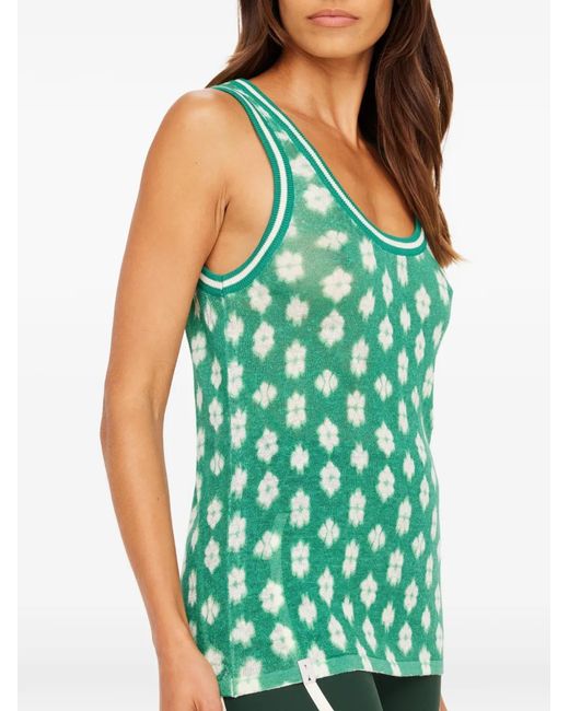 The Upside Green Latania Wales Floral-Print Tank Top