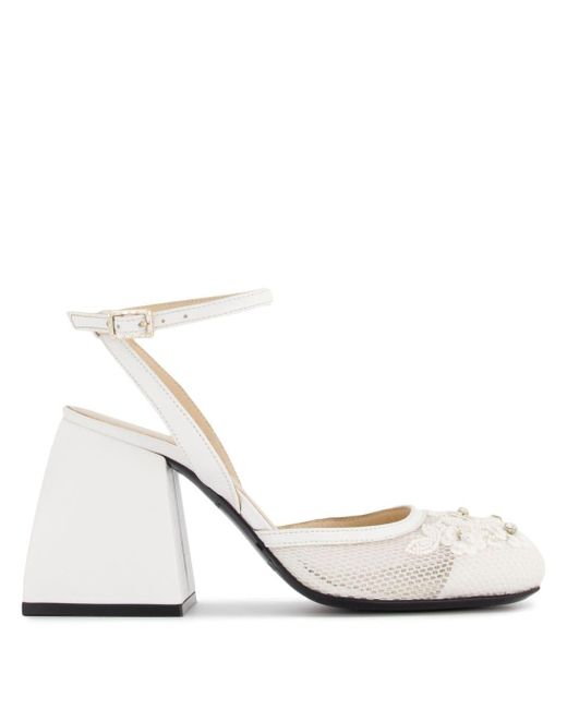 Zapatos Bulla Camille con tacón de 90 mm NODALETO de color White