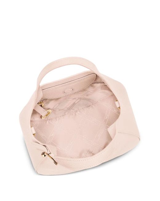 Longchamp Pink Small Le Foulonné Grained-Leather Tote Bag
