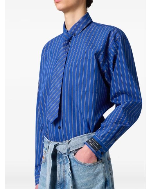Camisa A Rayas MSGM de hombre de color Blue