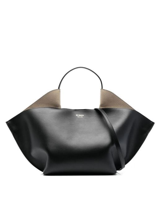 REE PROJECTS Black Medium Ann Leather Tote Bag
