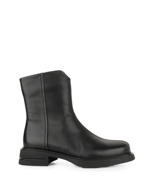 Linda Baumann Black Side-Zip Leather Boots