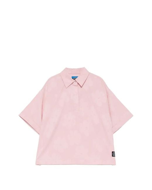 SPORT b. by agnès b. Pink Seersucker Polo Shirt