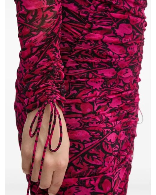Diane von Furstenberg Red Midikleid mit Blumenmuster