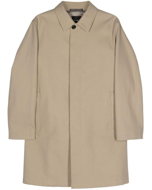 Theory Natural Din Twill Midi Coat for men
