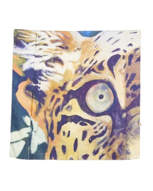 TALKING WALLS Blue Ela Leopard Schal