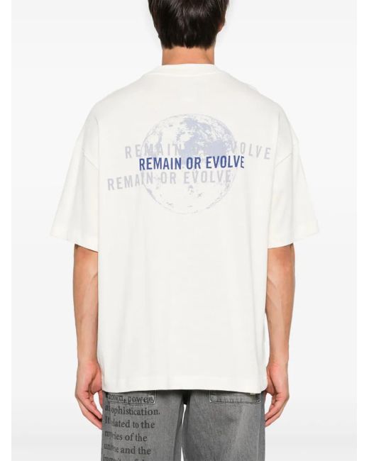 Emporio Armani White Printed Cotton T-Shirt for men