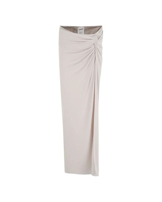 ANDAMANE White Jupe Longue Zohra À Design Drapé