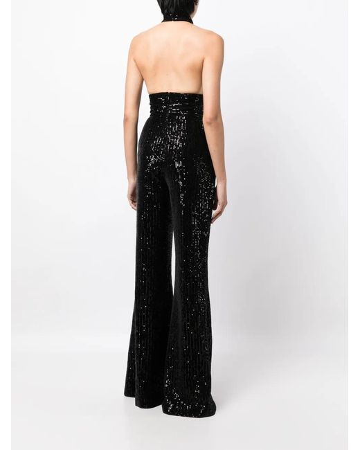 Elie Saab Jumpsuit Verfraaid Met Pailletten in het Black