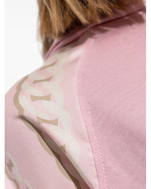 Versace Pink Chain-Print Wool Hoodie