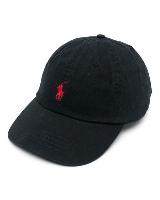 Polo Ralph Lauren Black Embroidered Canvas Baseball Cap for men