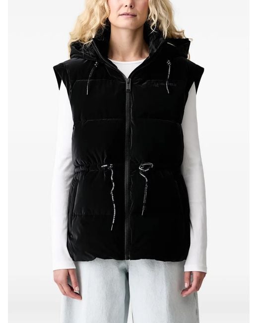 Karl Lagerfeld Black Hooded Padded Gilet