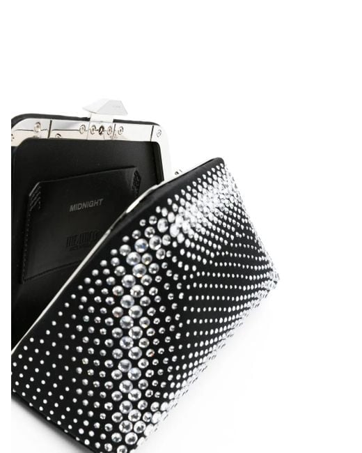 The Attico Black Midnight Rhinestone-Embellished Clutch Bag