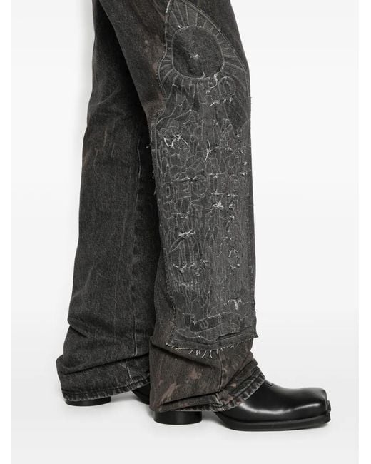 Who Decides War Black Mechanic Straight Jeans for men