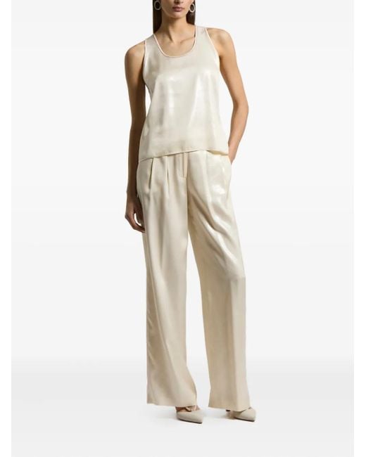Peserico Gray Silk-Crepe Top