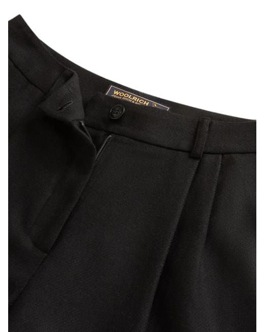 Woolrich Black Darted Flannel Trousers