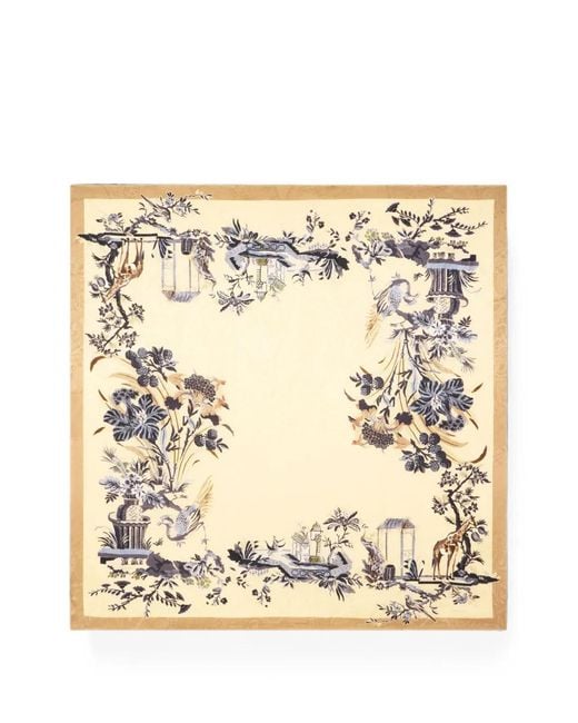 Etro Metallic Floral Jacquard Shawl
