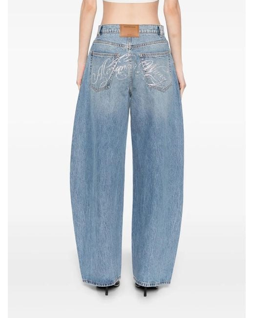Alexander Wang Blue Rhinestone Embellishment Jeans