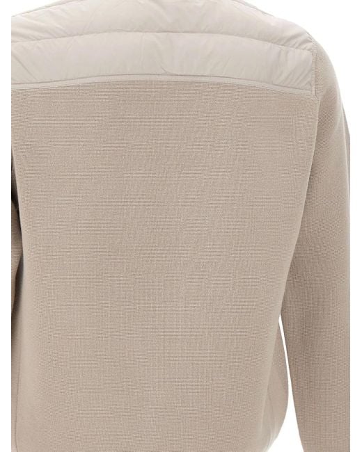 Parajumpers White Zip Pockets Hybrid Sweater for men