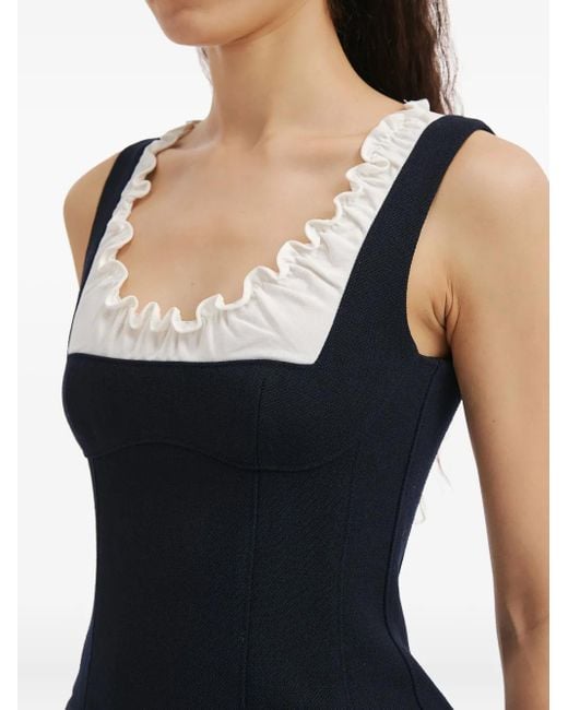 ShuShu/Tong Blue Ruffled Pocket Mini Dress