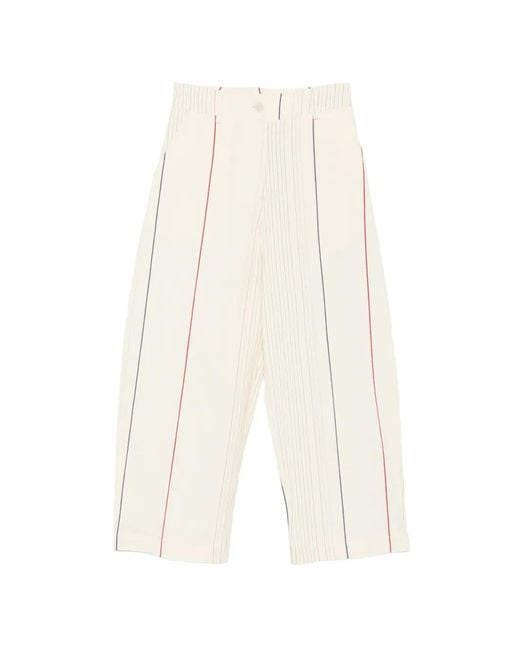 Phisique Du Role White Kyoto Vertical-Stripe Trousers