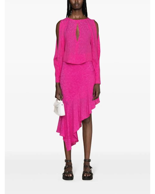 IRO Pink Maurita Plissé Blouse