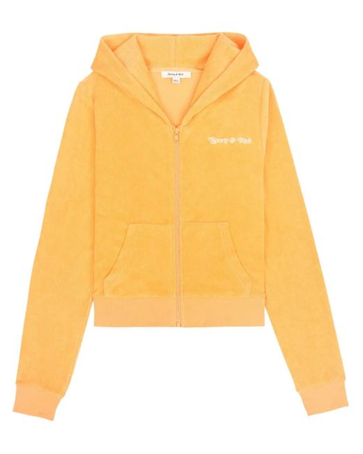Sporty & Rich Yellow Ny Tennis Club Zip-Up Hoodie
