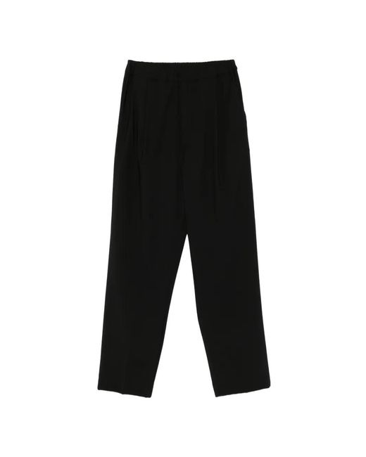 Laneus Black Elasticated-Waist Trousers for men
