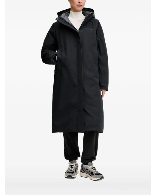 Peak Performance Black Hooded Parka Coat