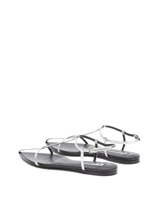 Jil Sander White Pointed Open-Toe Leather Sandals