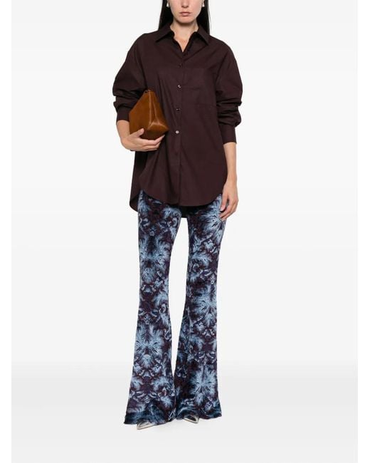 Etro Blue Abstract-Pattern Trousers