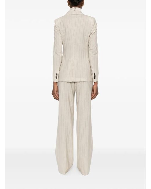 Tagliatore White Pinstripe Suit