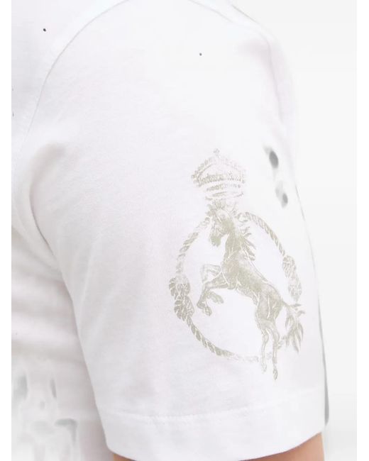Aeronautica Militare White Graphic-Print T-Shirt for men