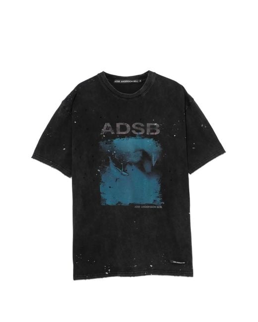ANDERSSON BELL メンズ ブラック グラフィック Tシャツ 【公式通販】