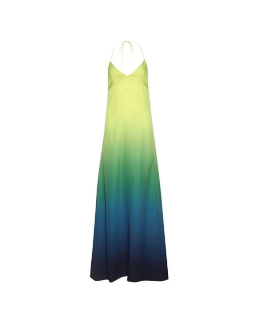 CASABLANCA Gradient Maxi Dress in Green | Lyst CASABLANCA Gradient Maxi Dress in Green | Lyst