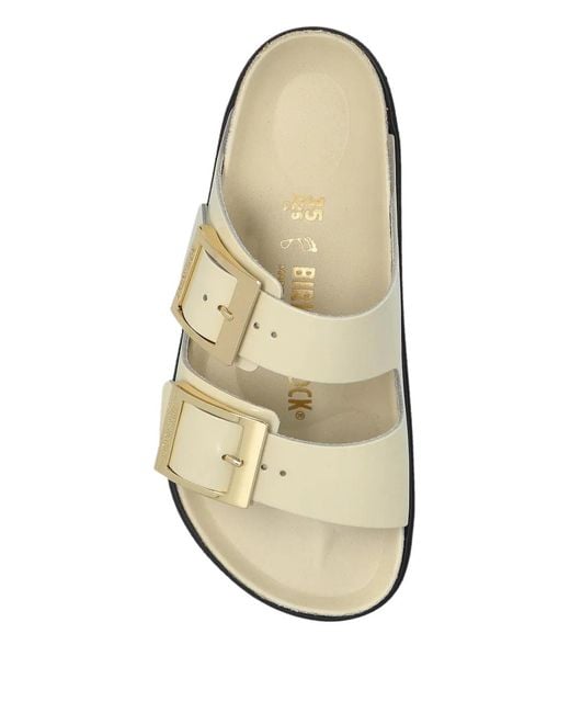 Birkenstock White Arizona Droplet Leather Sandals