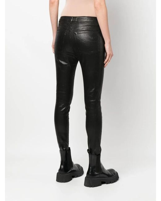 3x1 Black Coated Skinny Jeans