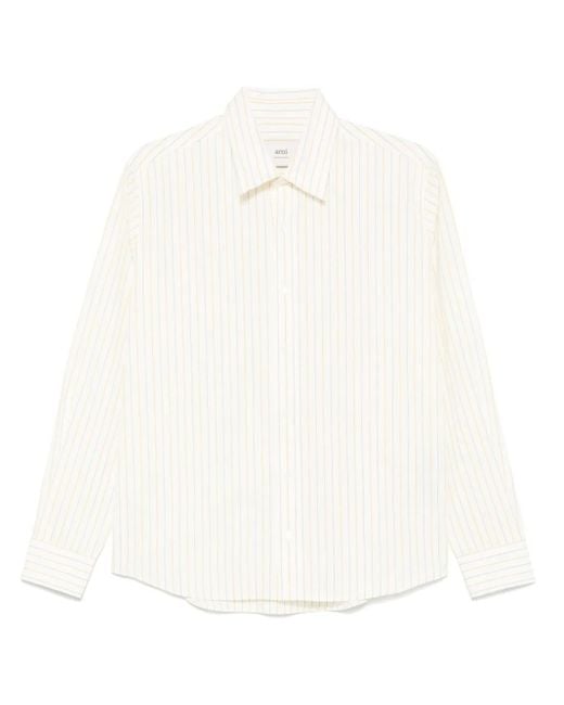 AMI White Striped Shirt for men