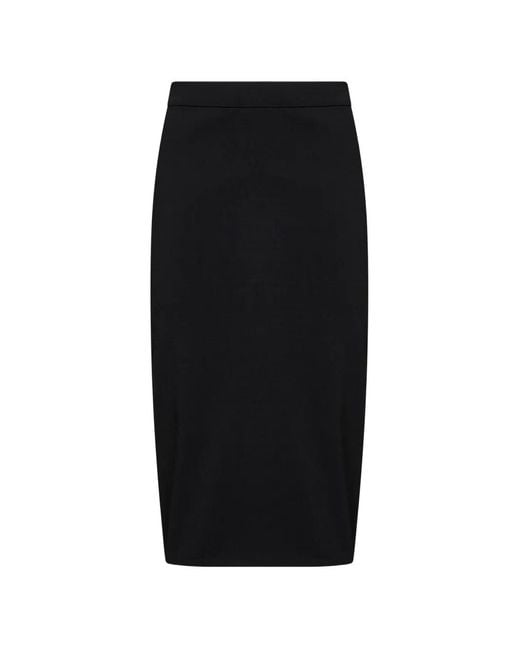 Co. Black Ribbed Elasticated-Waistband Midi Skirt