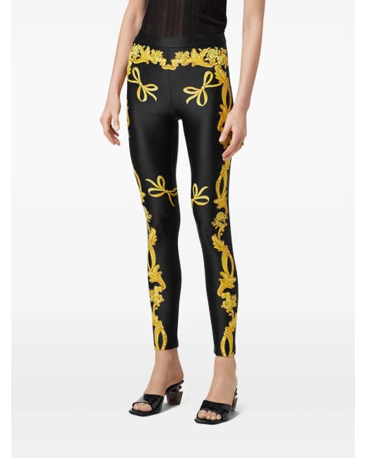 Versace Black Medusa Came Print Leggings