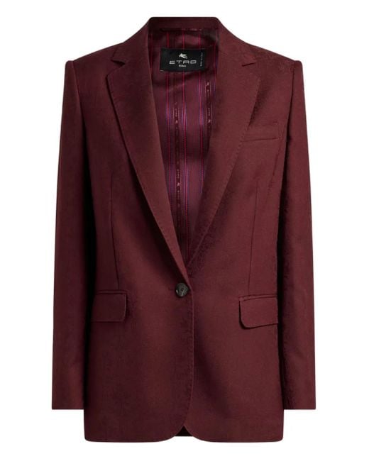 Etro Purple Jacke Aus Leichtem Wollstoff Mit Jacquard-Muster, Damen, Größe