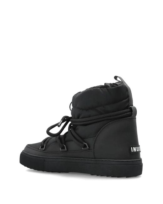 Inuikii Black Drawstring Lace-Up Boots for men