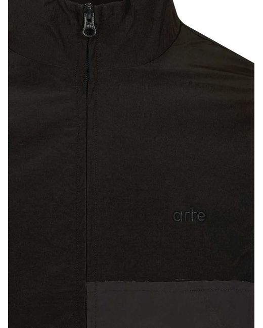 Arte' Black Zip-Up Jacket for men
