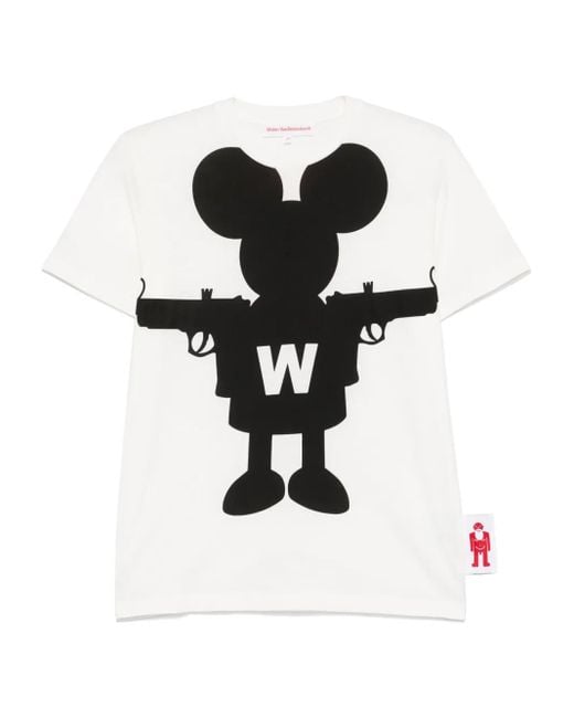 Walter Van Beirendonck Black Shadow Mouse T-Shirt for men