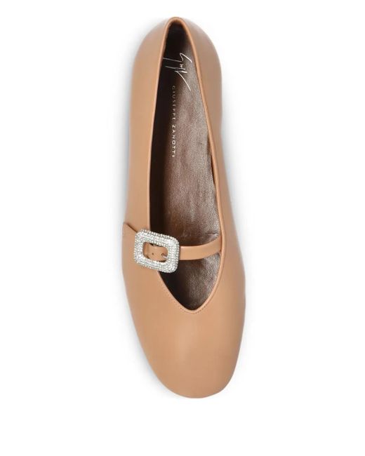 Giuseppe Zanotti Brown Georgia Buckle Ballet Flats