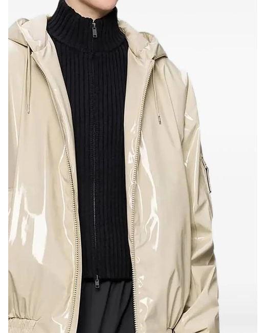 Rains Natural Lohja Insulated Hooded Bomber Jacket
