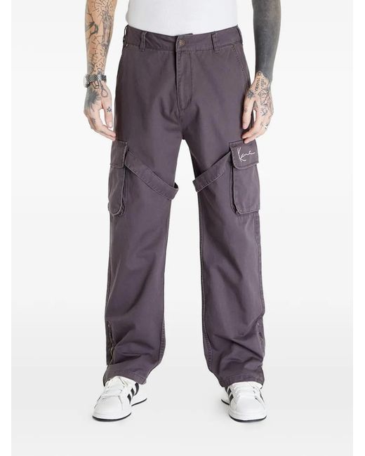 Karlkani Gray Strap-Detail Cargo Pants for men